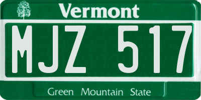VT license plate MJZ517