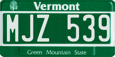 VT license plate MJZ539