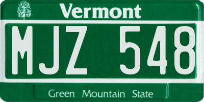 VT license plate MJZ548