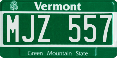 VT license plate MJZ557