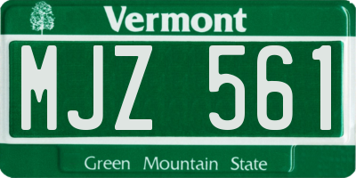 VT license plate MJZ561