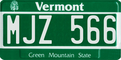 VT license plate MJZ566