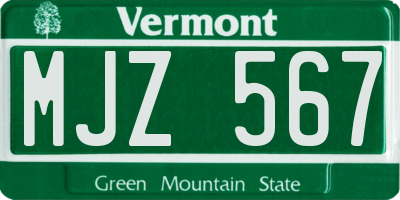 VT license plate MJZ567