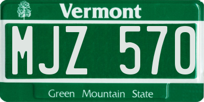 VT license plate MJZ570