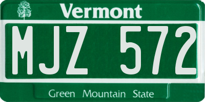 VT license plate MJZ572