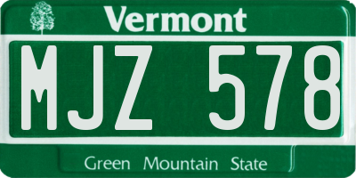 VT license plate MJZ578