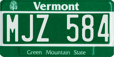 VT license plate MJZ584
