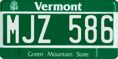 VT license plate MJZ586