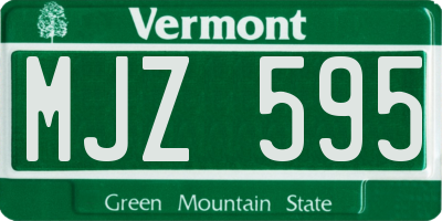 VT license plate MJZ595