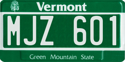 VT license plate MJZ601