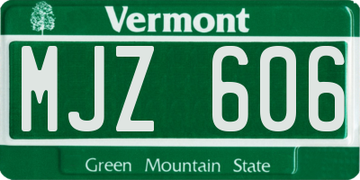 VT license plate MJZ606