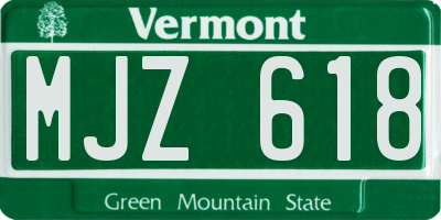 VT license plate MJZ618