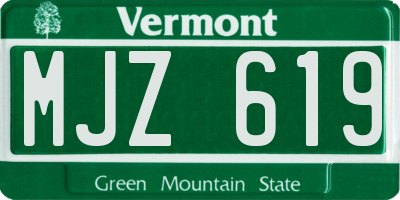 VT license plate MJZ619