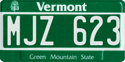 VT license plate MJZ623