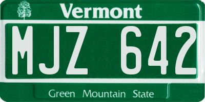 VT license plate MJZ642