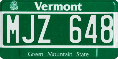 VT license plate MJZ648