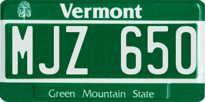 VT license plate MJZ650