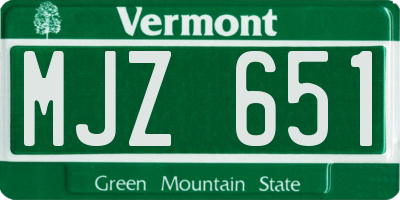 VT license plate MJZ651
