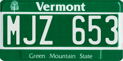 VT license plate MJZ653