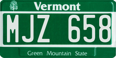 VT license plate MJZ658