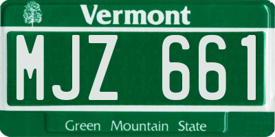 VT license plate MJZ661