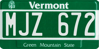VT license plate MJZ672