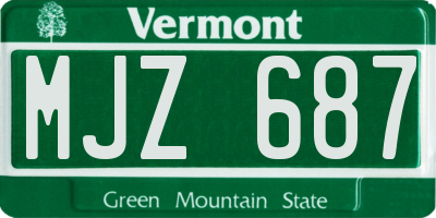 VT license plate MJZ687