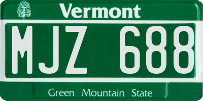 VT license plate MJZ688