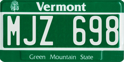 VT license plate MJZ698