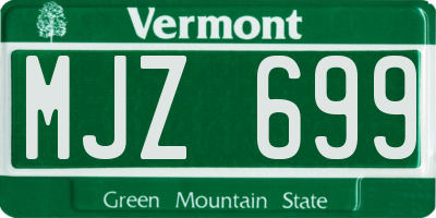 VT license plate MJZ699