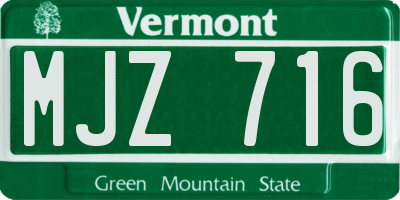 VT license plate MJZ716