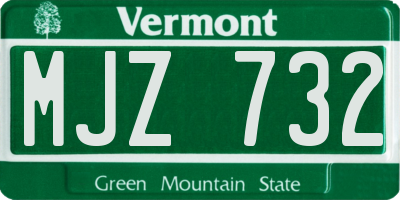 VT license plate MJZ732