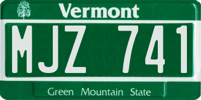 VT license plate MJZ741