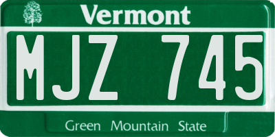 VT license plate MJZ745