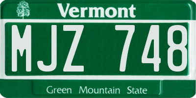 VT license plate MJZ748