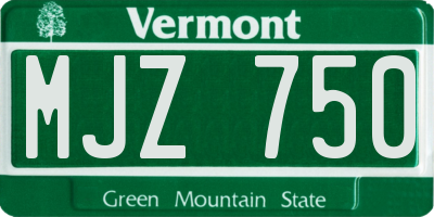 VT license plate MJZ750