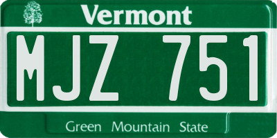 VT license plate MJZ751