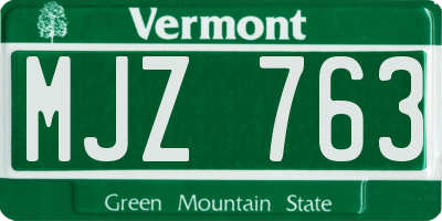 VT license plate MJZ763