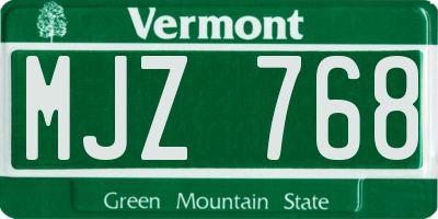 VT license plate MJZ768