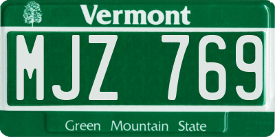 VT license plate MJZ769