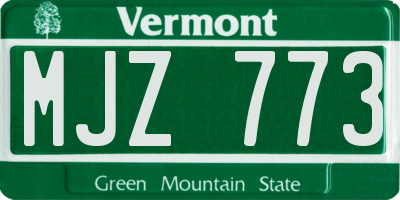 VT license plate MJZ773