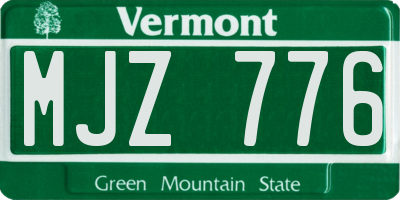 VT license plate MJZ776