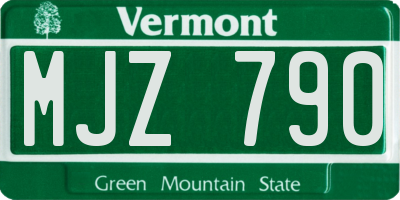 VT license plate MJZ790