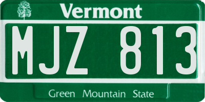 VT license plate MJZ813