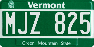 VT license plate MJZ825