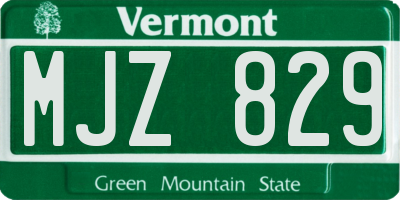 VT license plate MJZ829