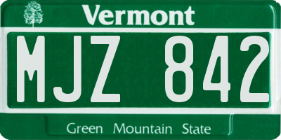 VT license plate MJZ842