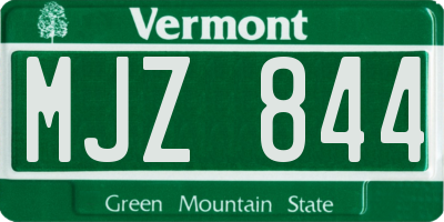 VT license plate MJZ844