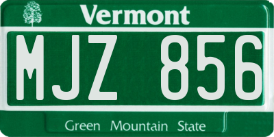 VT license plate MJZ856