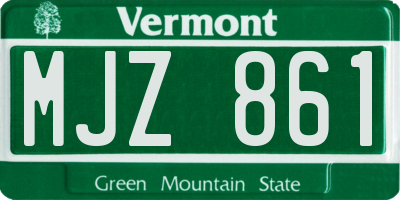 VT license plate MJZ861